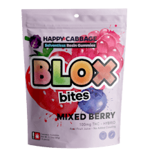 Happy Cabbage 100mg Blox Bites Mixed Berry Solventless Hash Rosin Gummies 10 Pack