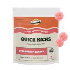 Sunnies Strawberry Banana Nano THC Gummies | 2.5mg (20ct)