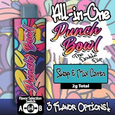 Punch Bowl Oregon Marionberry Indica Blue Raspberry Razzle Indica Flavored Double Dip Vape Pen 2g