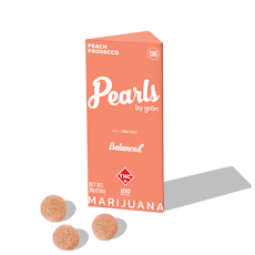 GRÖN - PEARLS - GUMMIES - 100MG CBD / 100MG THC - 10PK - PEACH PROSECCO 1:1 BALANCED - HYBRID