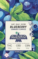 Glenrio 100mg Gummies | Blueberry ( 2:1:1 thc / cbd / cbn )