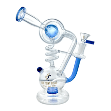High Point Glass | Bong | Water Pipe | 9.5" | Stunning Drum Showerhead Perc Spiral Recycler | Assorted