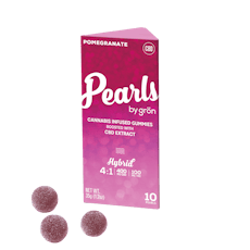 Pearls - Pomegranate 4:1 CBD:THC Gummies - 100mg - 10ct (Grön)
