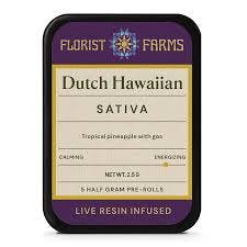 Florist Farms | Infused Pre Roll 5pk | Dutch Hawaiian | 2.5g