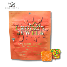 Gold Crown Peach Crown Jewels Live Resin Gummies | 200mg