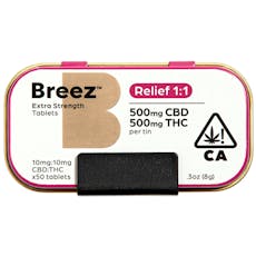Breez - Extra Strength Relief (1:1 CBD) Tablets 500mg