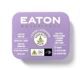 EATON BOTANICALS | SERENITY NOW GUMMIES | THC+CBD(1:4) LEMON LAVENDER | 50MG(20PK)
