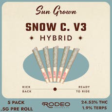 Rodeo Cannabis Snow C. V3 (H) 0.5g 5 Pack Prerolls C0070000381