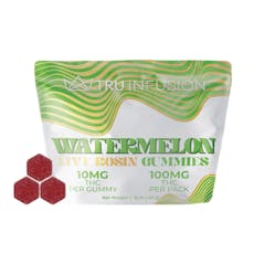 Tru Infusion Edibles: Live Rosin Watermelon Gummies (I) 100mg