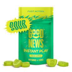 Good News Instant Play CBG 1:2 Gummies 20pk (100mg) Sour Apple