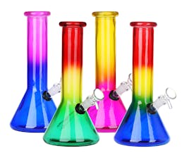 SeshGear Boxed Ombre Beaker Glass Water Pipe | 10" | 14mm F | Colors Vary
