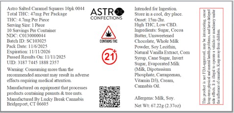 Astro Salted Caramel Squares 10pk 0044