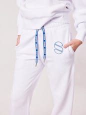 Heavyweight Sweatpants White and Blue Sweatpants