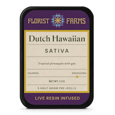 Florist Farms Live Resin Infused Pre-rolls .5g/5pk - Dutch Hawaiian