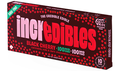 Incredibles Edibles Chocolates 10pk/100mg- Black Cherry 1:1 (THC:CBD)