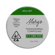RELIEF (1:1 CBD:THC) TRANSDERMAL COMPOUND