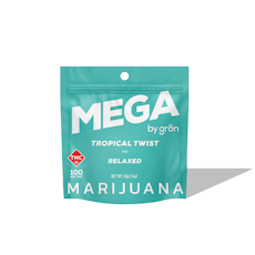 GRÖN - MEGA - GUMMIES - 100MG - 1PK - TROPICAL TWIST RELAXED - INDICA