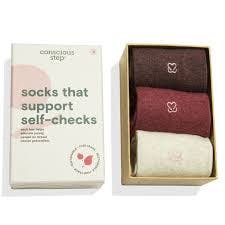 Conscious Step - Boxed Set Socks that Support Self-Checks | Small