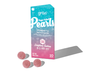Pearls | Blueberry Lemonade Sativa | 3:1 CBG/THC 100mg (10pk) Gummies | Gron