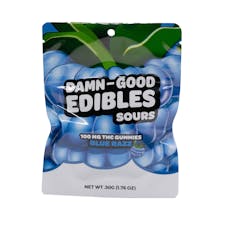 Damn Good Edibles Sour Gummies 100 MG Blue Razz 10pk