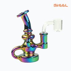 SirEEL - 5" Iridized Recycler Rig - 14mm Quartz Banger - Assorted Colors