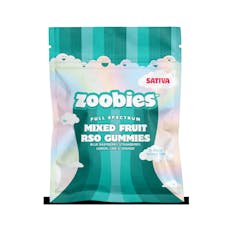 Zoobies | Mixed Fruit RSO Gummies | Sativa | 10pk | 100mg