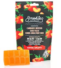 Single-Scored XL Sour Peach Fruit Chew 100mg