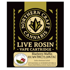 Northern Craft - .5g Live Hash Rosin Cart - Blueberry Muffin by Great Hill Growers