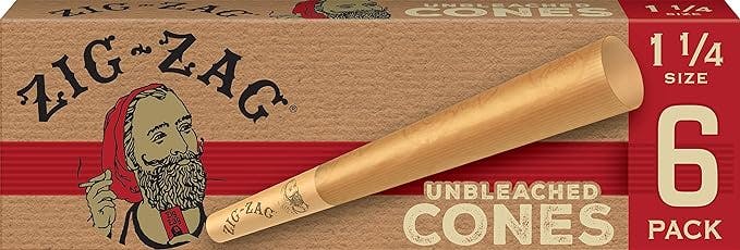Zig Zag Unbleached Cones 1 1/4 6-Pack
