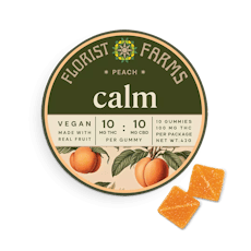 Florist Farms | Peach CALM Gummy | THC 100mg CBD 100mg