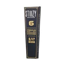 Stiiizy - 1 1/4 Unbleached Cones (Black) - 6ct