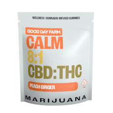 GDF: Wellness Gummies | CALM 8:1 Peach Ginger | 400mg CBD : 50mg THC | 10pk