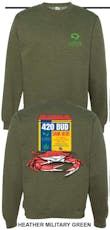 Elevated Crew Sweatshirt-Crab-Military Green XLG