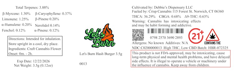 Let's Burn Hash Burger 3.5g 0013