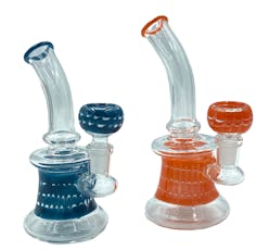 6" Wrap & Rake Hanger Bong/Rig | Assorted Colors