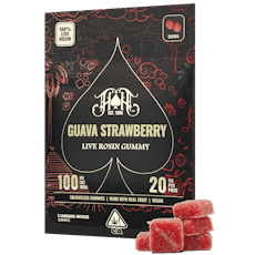 HEAVY HITTERS / GUAVA STRAWBERRY / SATIVA / 20MG LIVE ROSIN GUMMY 5 PACK