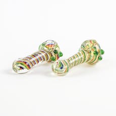 3.5" Striped Rainbow Swirl Spoon Pipe