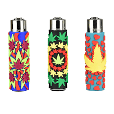Clipper Lighter - Textured Hemp Leaves Cover