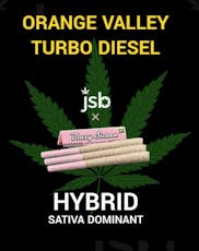 Orange Valley Turbo Diesel- Kief Infused Prerolls 5 pk/4g (.8g each)