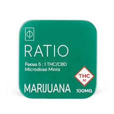 RATIO - MINTS - 100MG THC / 20MG CBD - 40PK - FOCUS 5:1