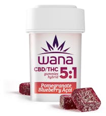 Wana 5:1 CBD/THC Gummies Pomegranate Blueberry Acai 00434