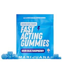 GDF: Fast-Acting Gummies | Sour Blue Raspberry | 100mg | 10pk