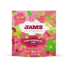 Jellies Fast-Acting Sour Watermelon Lime Gummies 100mg (20-Pack | 5mg Each)