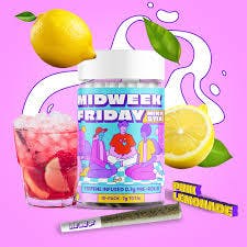 Midweek Friday Mixy Stix Pre-Rolls Pink Lemonade (H) 7g 10pk