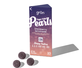 Pearls | Blackberry Lemonade Sleepy Indica | 1:1:1 CBD/CBN/THC 100mg (10pk) Gummies | Gron