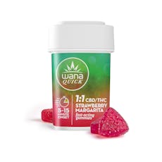 Wana Quick | Strawberry Margarita | 1:1 CBD:THC | 10pk Gummies | 100mg
