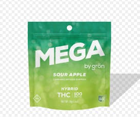 Grön - Sour Apple Mega Gummies (H) 2pk - 100mg