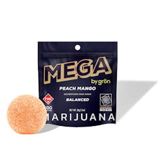 GRÖN - MEGA ROSIN - GUMMIES - 100MG - 1PK - PEACH MANGO BALANCED - HYBRID