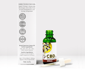 CBD Tinc 250mg BS 1oz No Flavor MCT