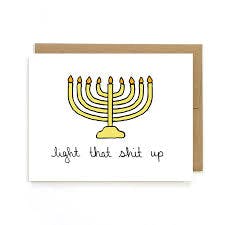 Funny Chanukah Hanukkah Holiday Card - Menorah
